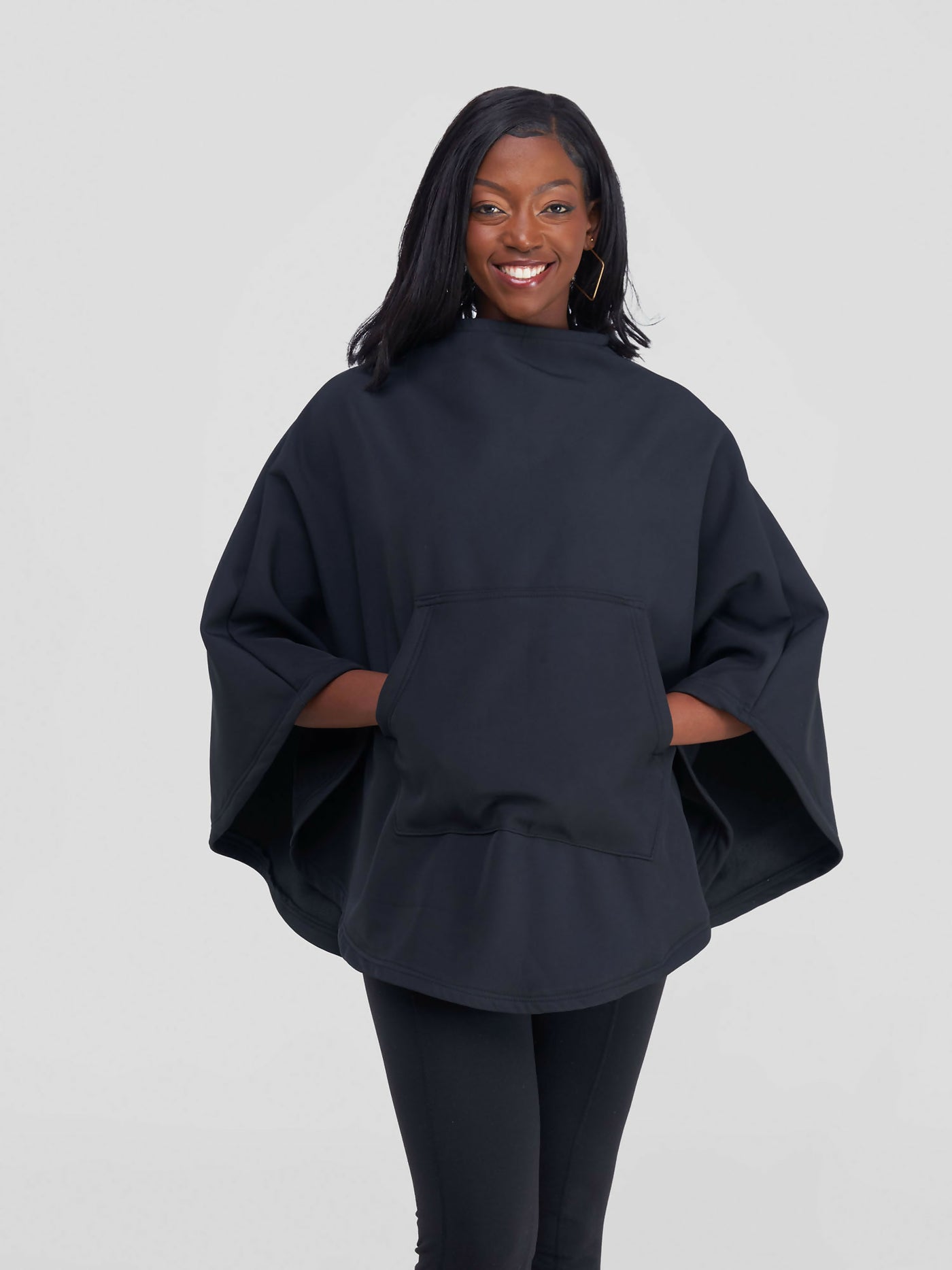 Timyt Urban Wear Thee Hot Shawl/With Hidden Zipper For Effortless Wear - Black