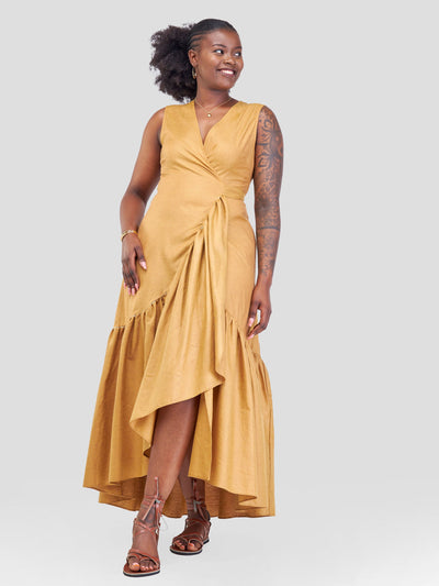Safari Kikoy Wrap Dress - Gold