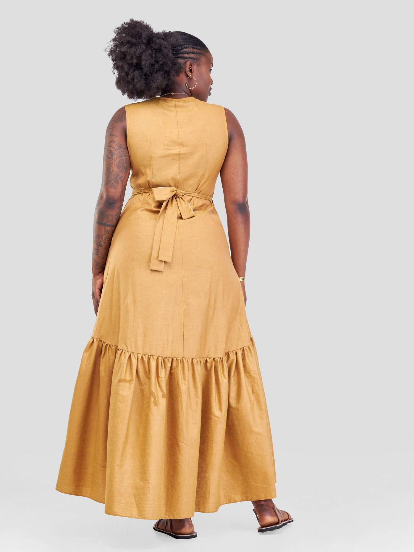 Safari Kikoy Wrap Dress - Gold