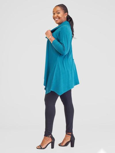 Vivo Basic Angela Cowl Loose Top - Dark Teal - Shopzetu