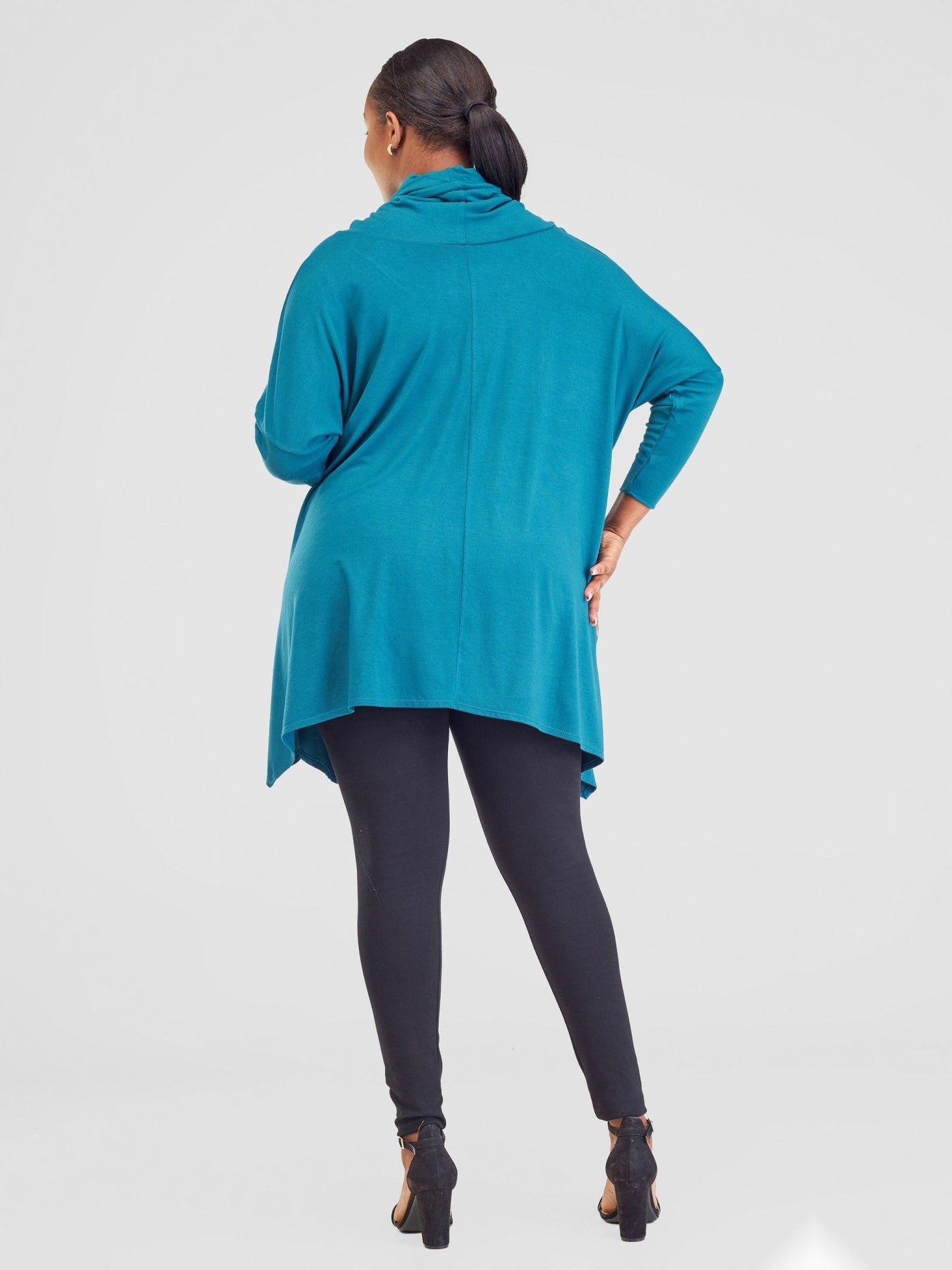 Vivo Basic Angela Cowl Loose Top - Dark Teal - Shopzetu