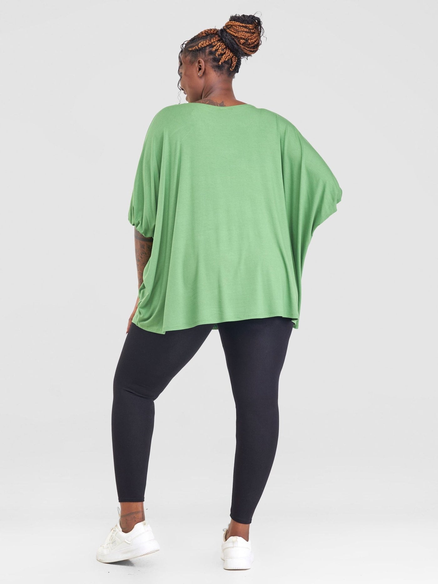 Vivo Basic Wide Jersey Top - Green - Shopzetu