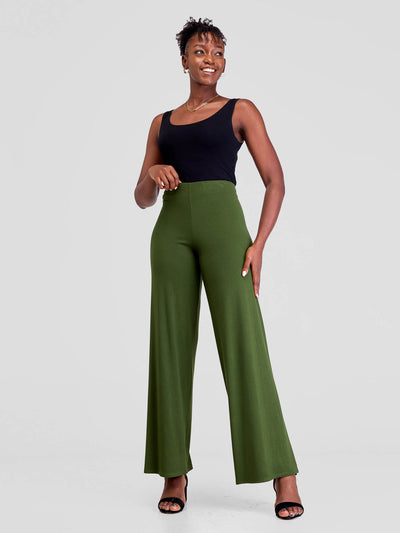 Linen Palazzo Pants for Women Casual Boho Tropical Printed Wide Leg Pants  Elastic Waist Baggy Lounge Trousers with Pockets(S,Army Green) : :  Clothing, Shoes & Accessories