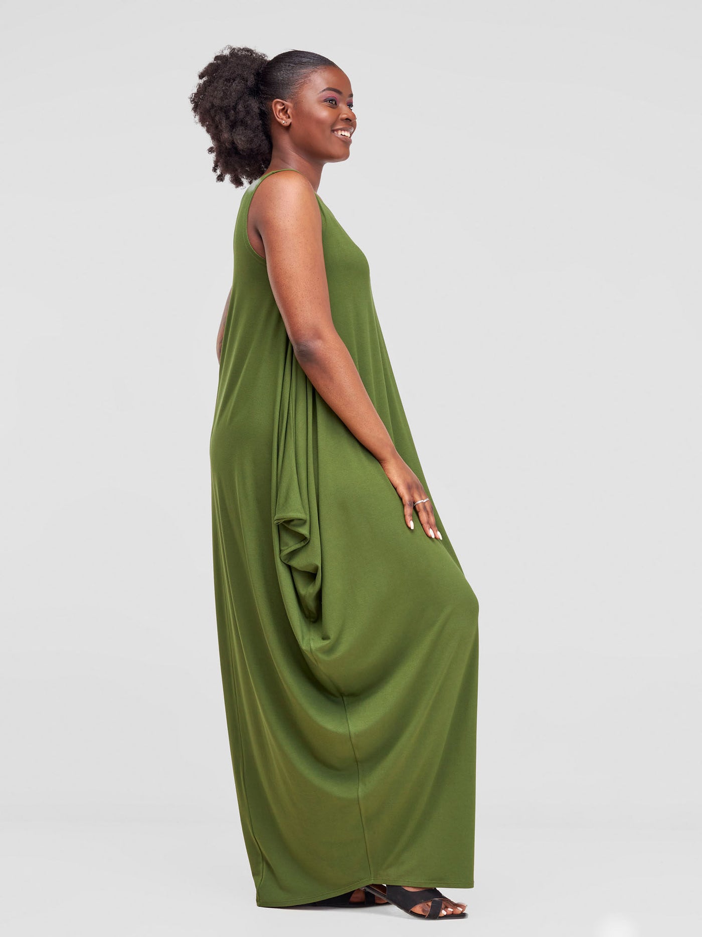 Basic Salma Maxi Boat Neck Dress - Hunters