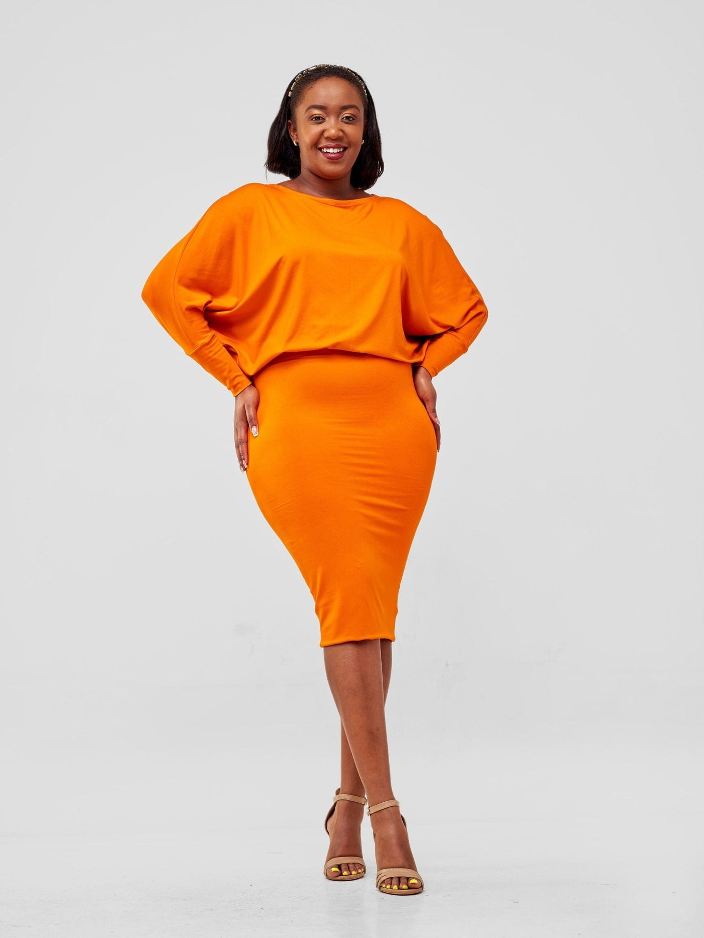 Vivo Basic Tolani Jersey Dress - Orange - Shopzetu