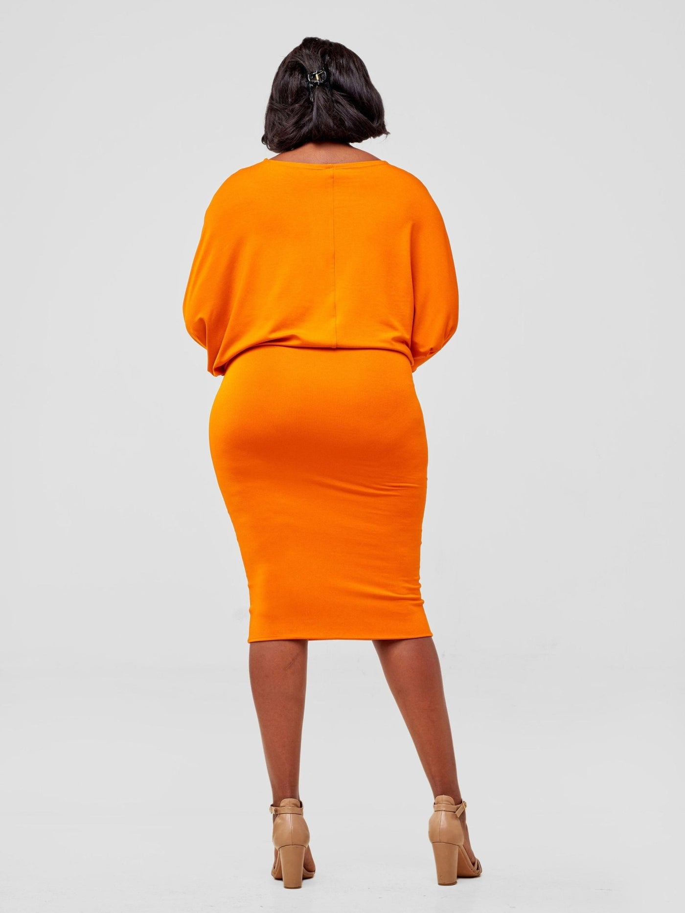 Vivo Basic Tolani Jersey Dress - Orange - Shopzetu