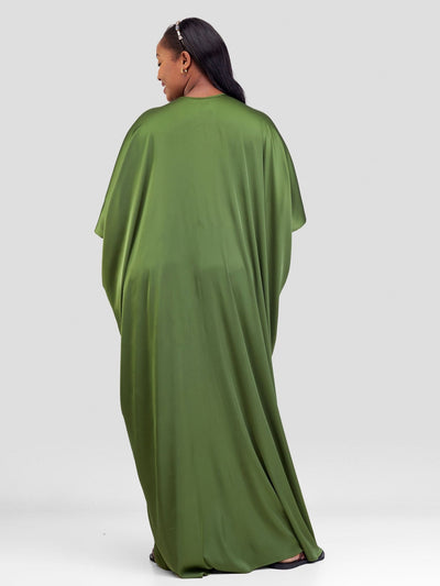 Vivo Sarabi Panelled V - Neck Kaftan - Hunters Green - Shopzetu