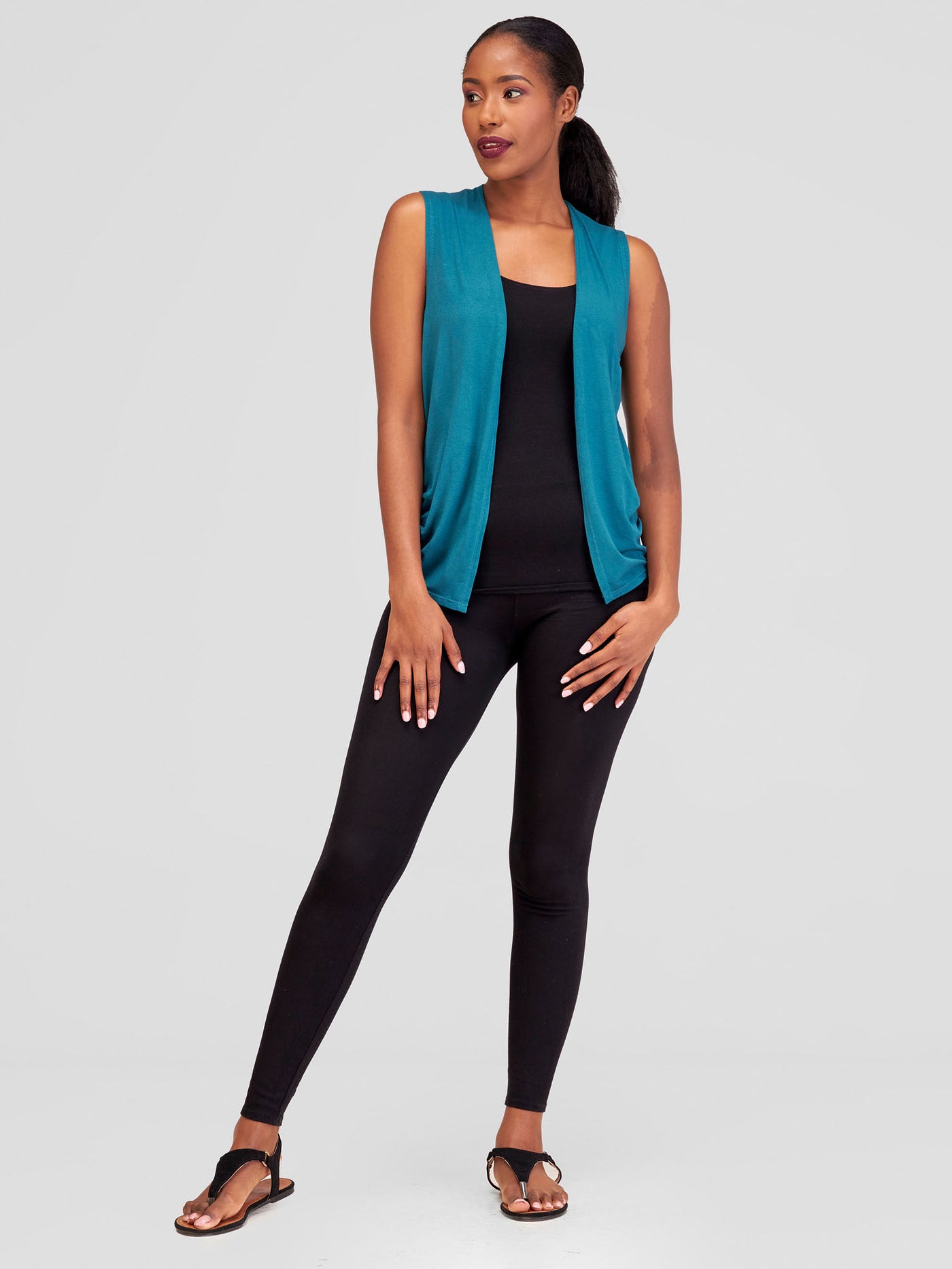 Basic Sleeveless Sienna Waterfall - Teal