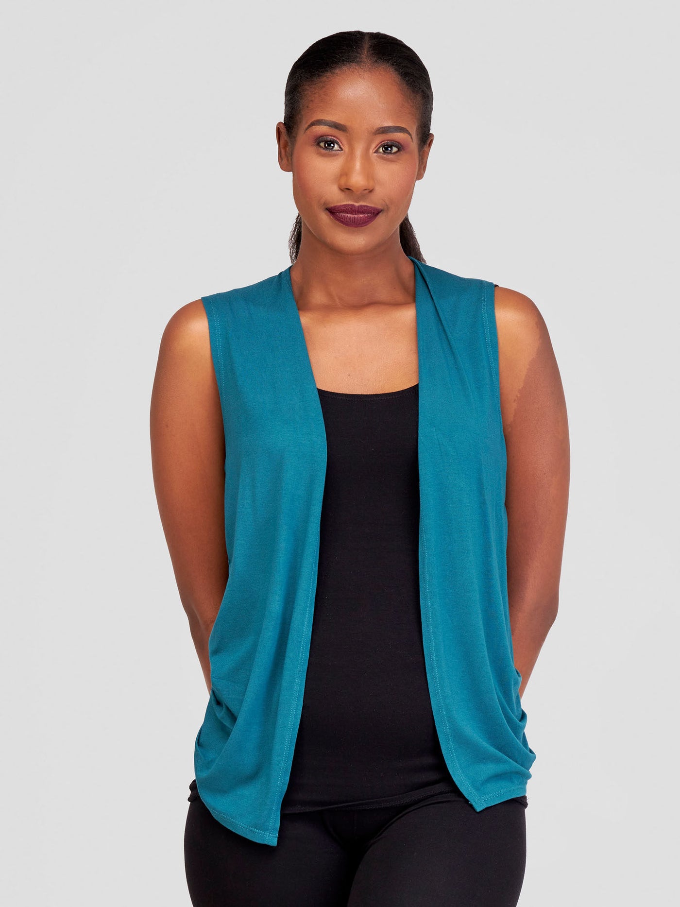 Basic Sleeveless Sienna Waterfall - Teal