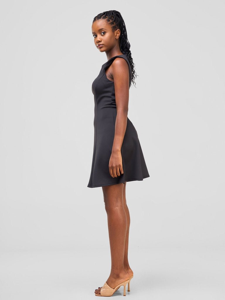 Zoya Sitawi A - line Mini Dress - Black - Shopzetu