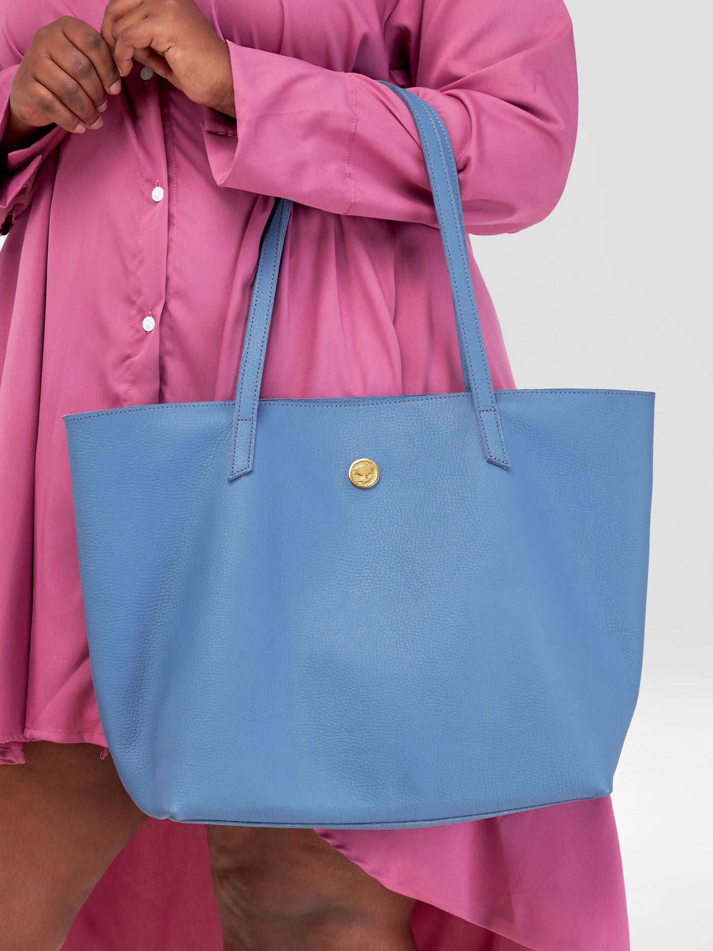 Eden Leather Marula Tote Bag - Blue Print