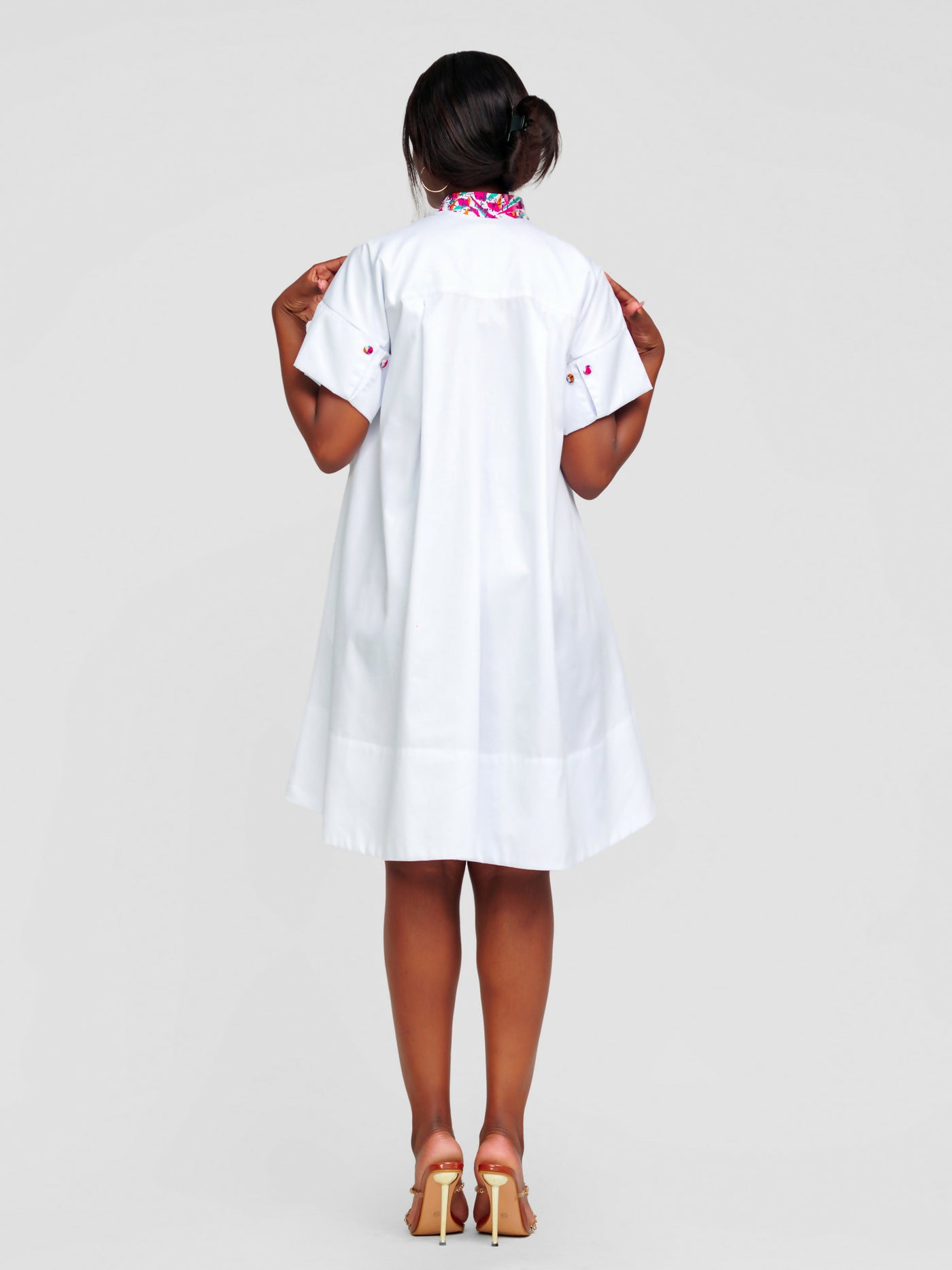 Tuli Amani Shirt Dress - White - Shopzetu