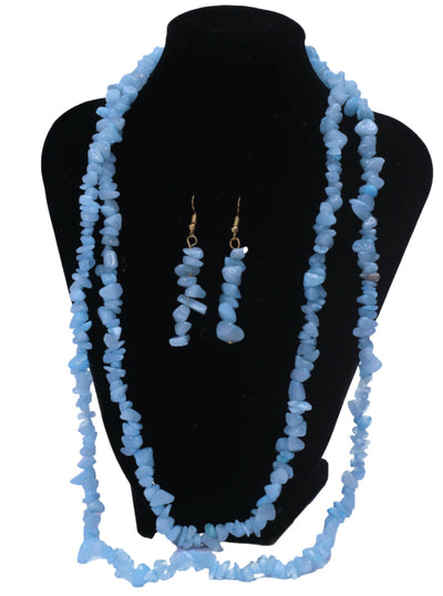 Klewisia Closet Double Layered Ceramic Beads Jewellery Set - Blue