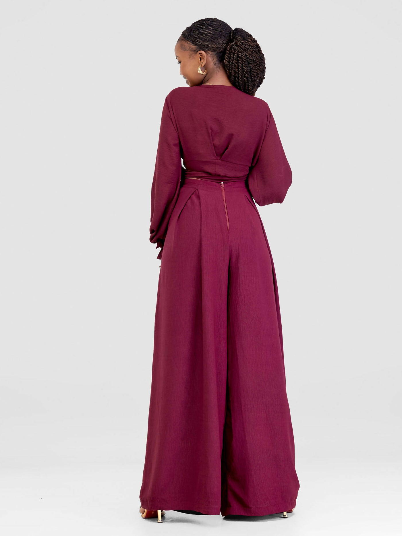 Asmara Palazzo Pants - Maroon