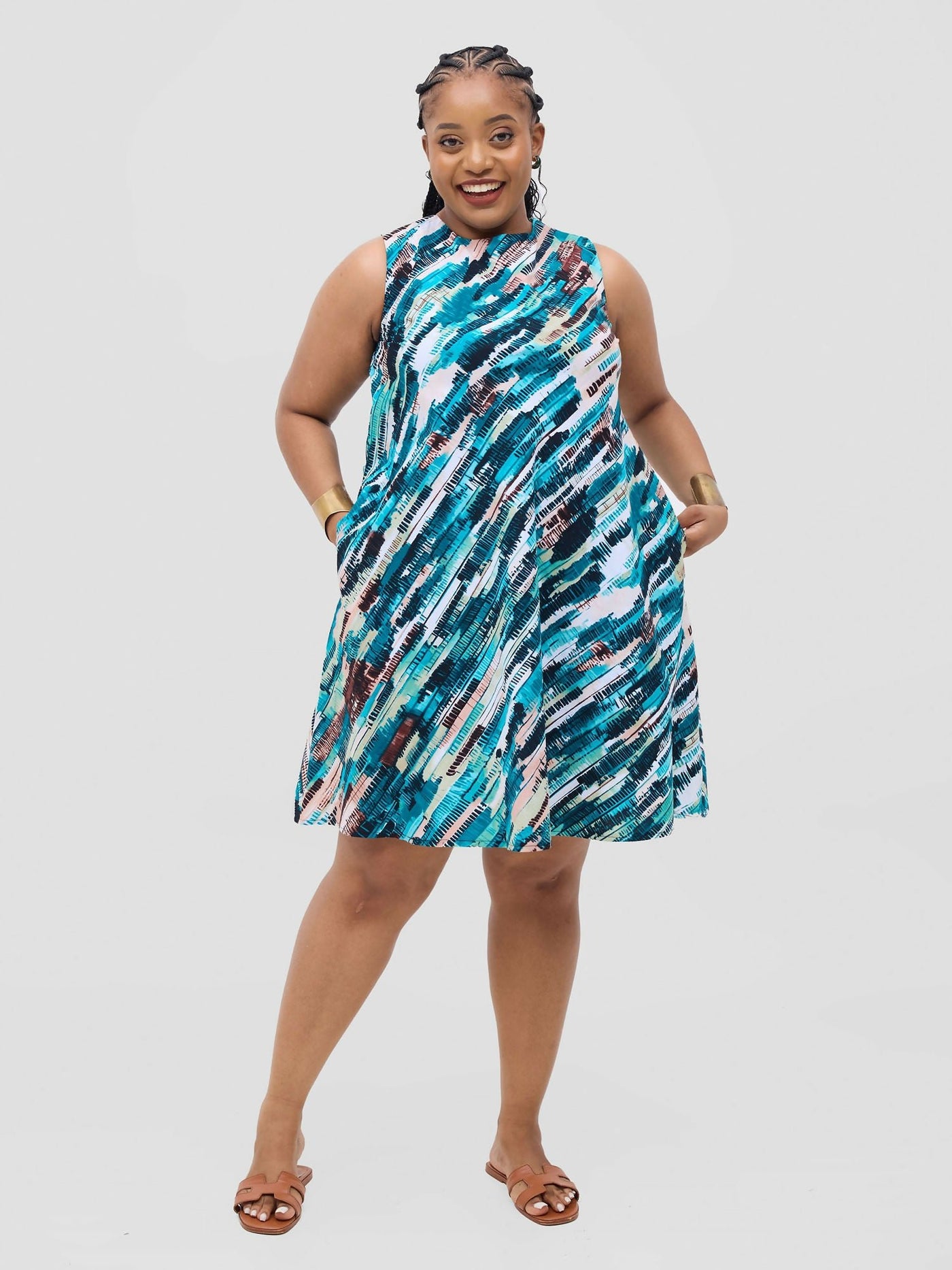 Elgon Shift Dress - Ankara - Shopzetu