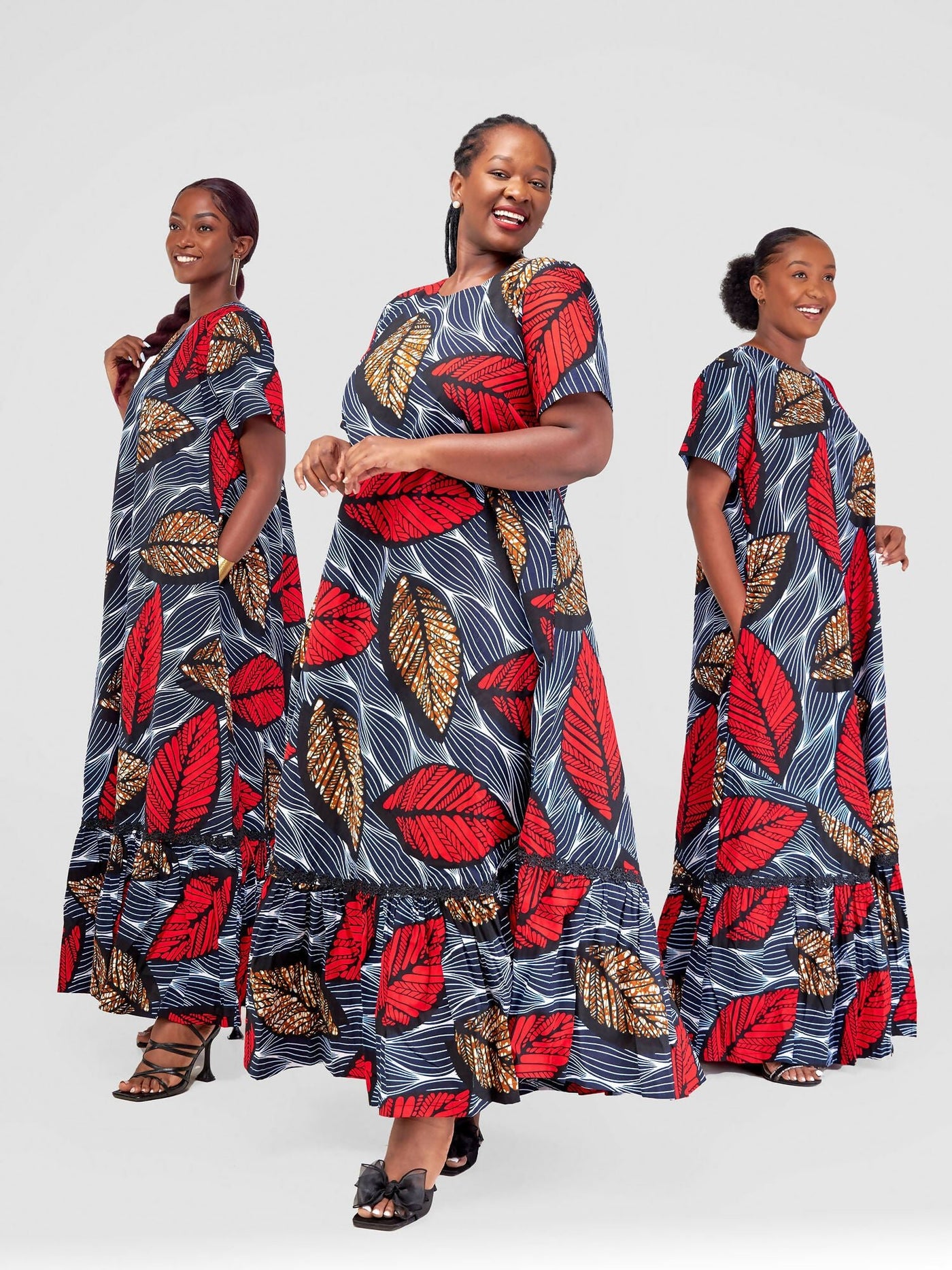 Simbaress Angaza Maxi Dress - Red /Blue - Shopzetu