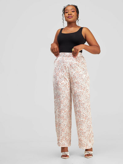 Tuli Leleda Palazzo Pants - Off White Print - Shopzetu