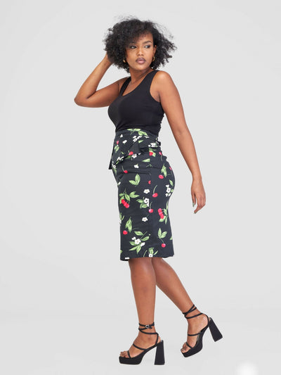 Immaculate Chic Floral Skirt - Black - Shopzetu