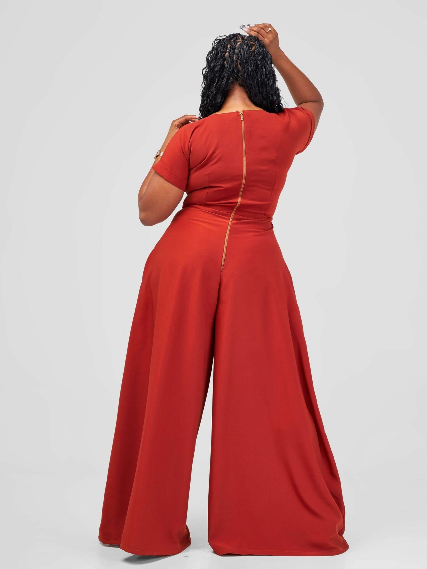 African Yuva Dhana Jumpsuit - Rust - Shopzetu