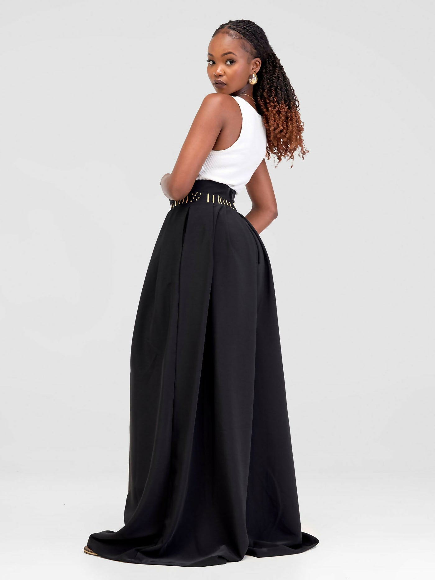 African Yuva Robin Palazzo Pants - Black