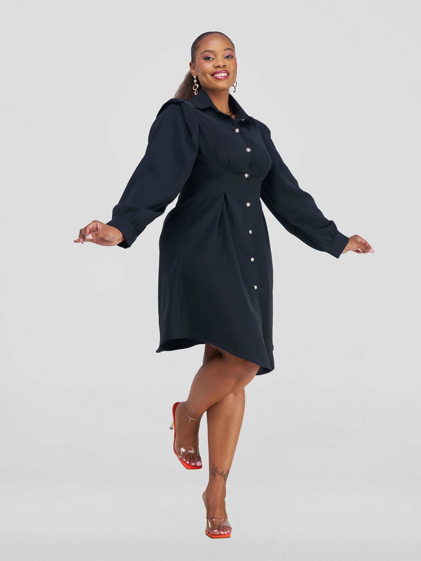 Cocoafrike Eila Shirt Dress - Black