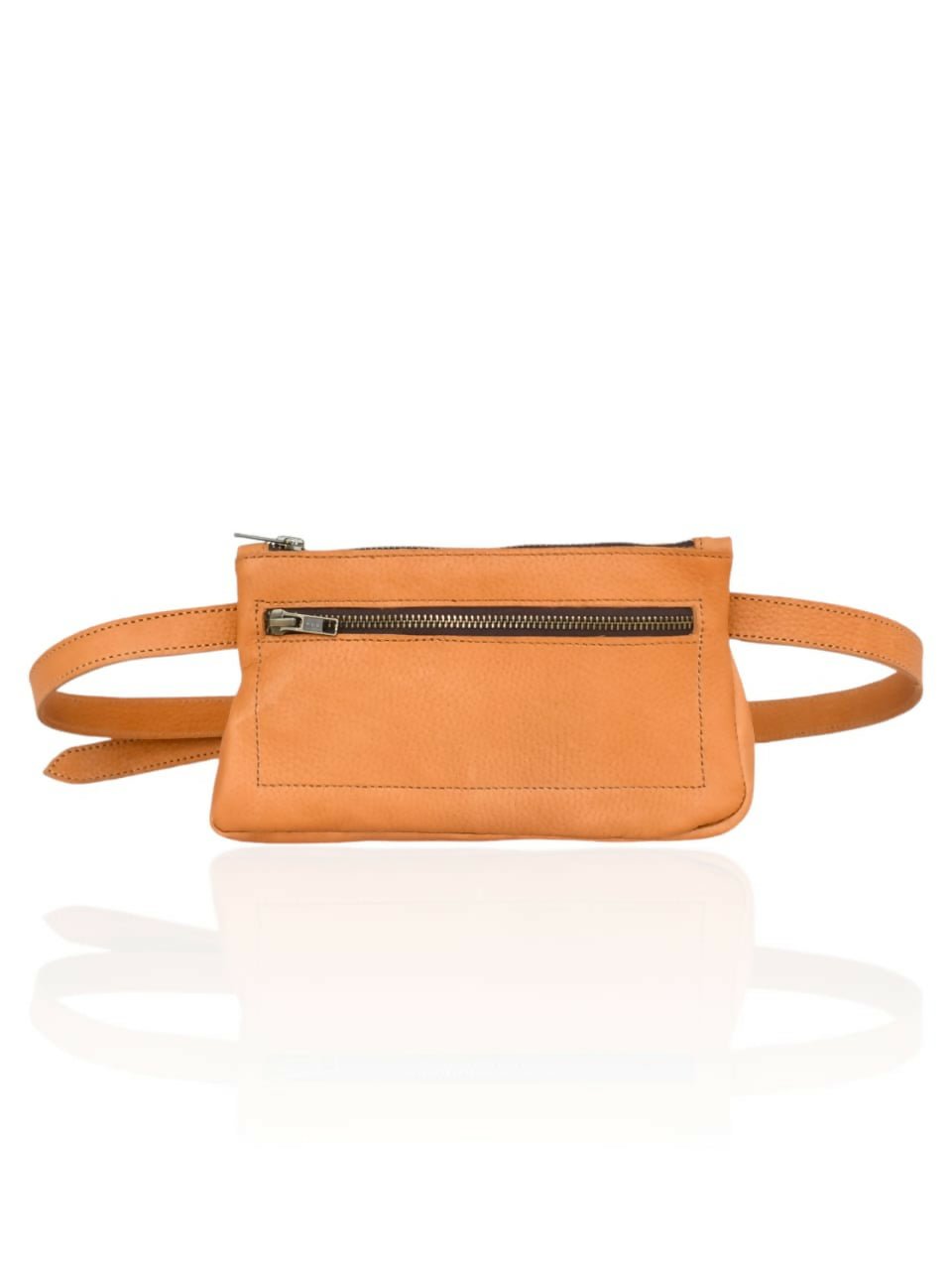 Sianto Leather Hip Bag - Brown - Shopzetu