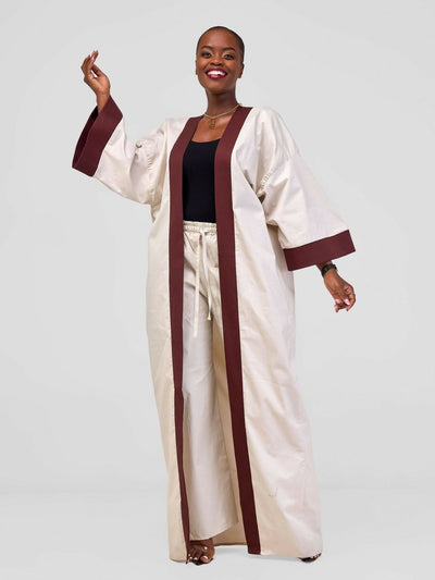 Zia Africa Phenomenal Woman Kimono Only - Cream - Shopzetu