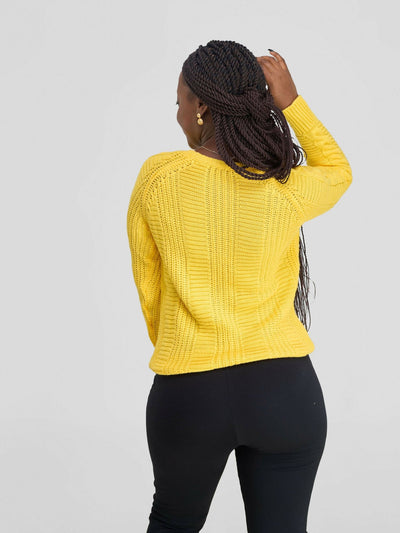 Stylish Sisters Fancy Sweater Top - Yellow - Shopzetu