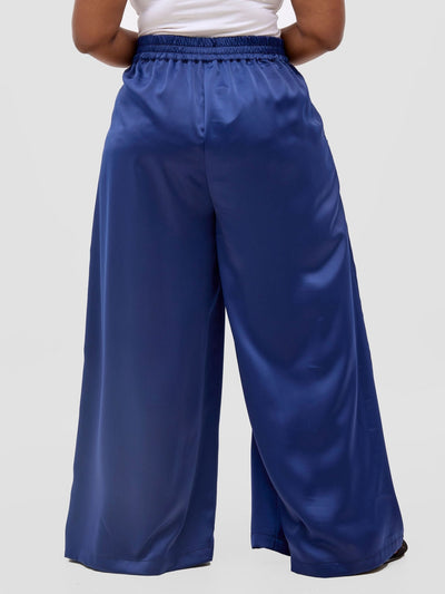 Vivo Meli Satin Pants - Navy - Shopzetu