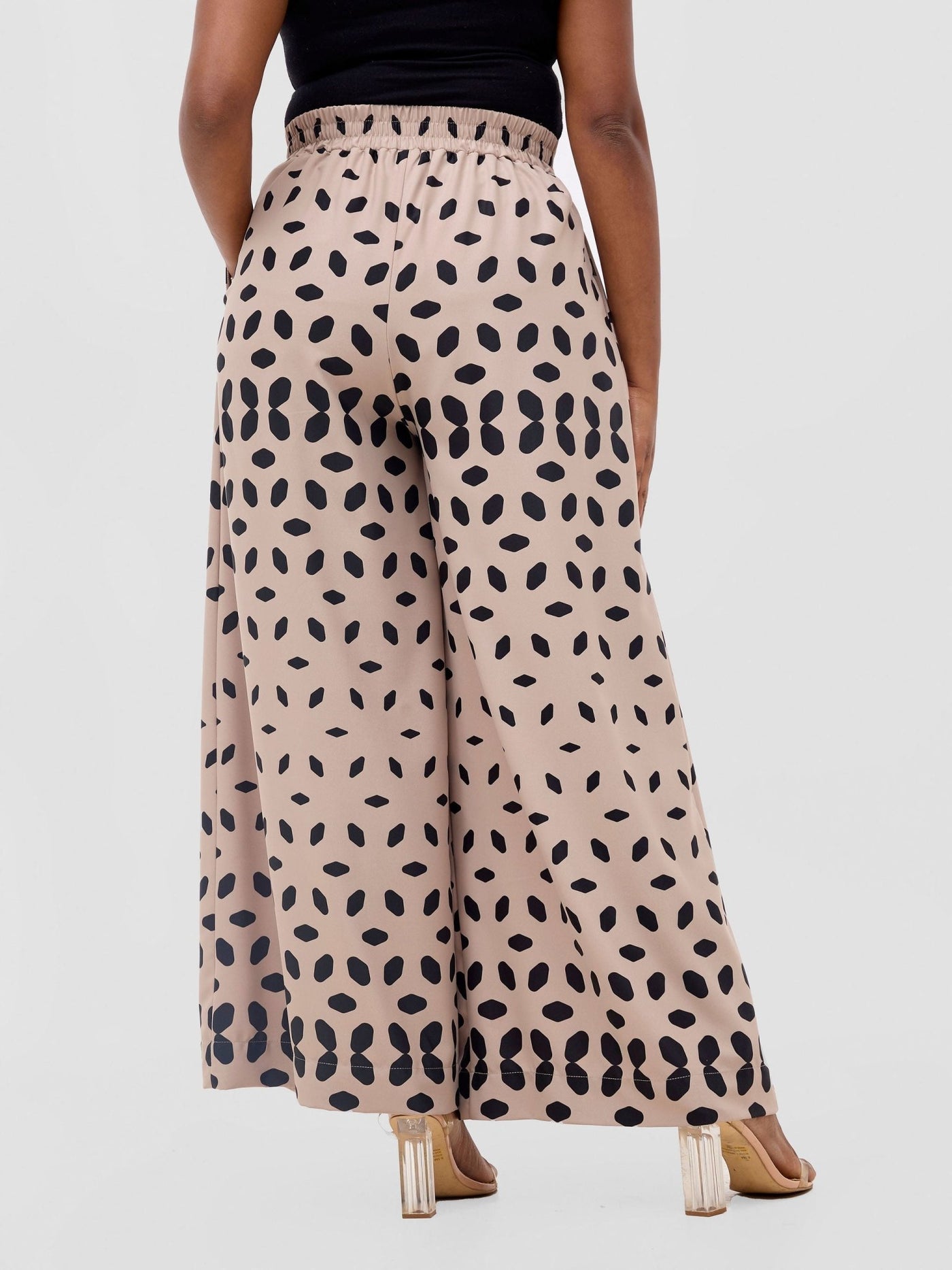 Vivo Ayla Crepe Pants - Taupe / Black Ila Print - Shopzetu