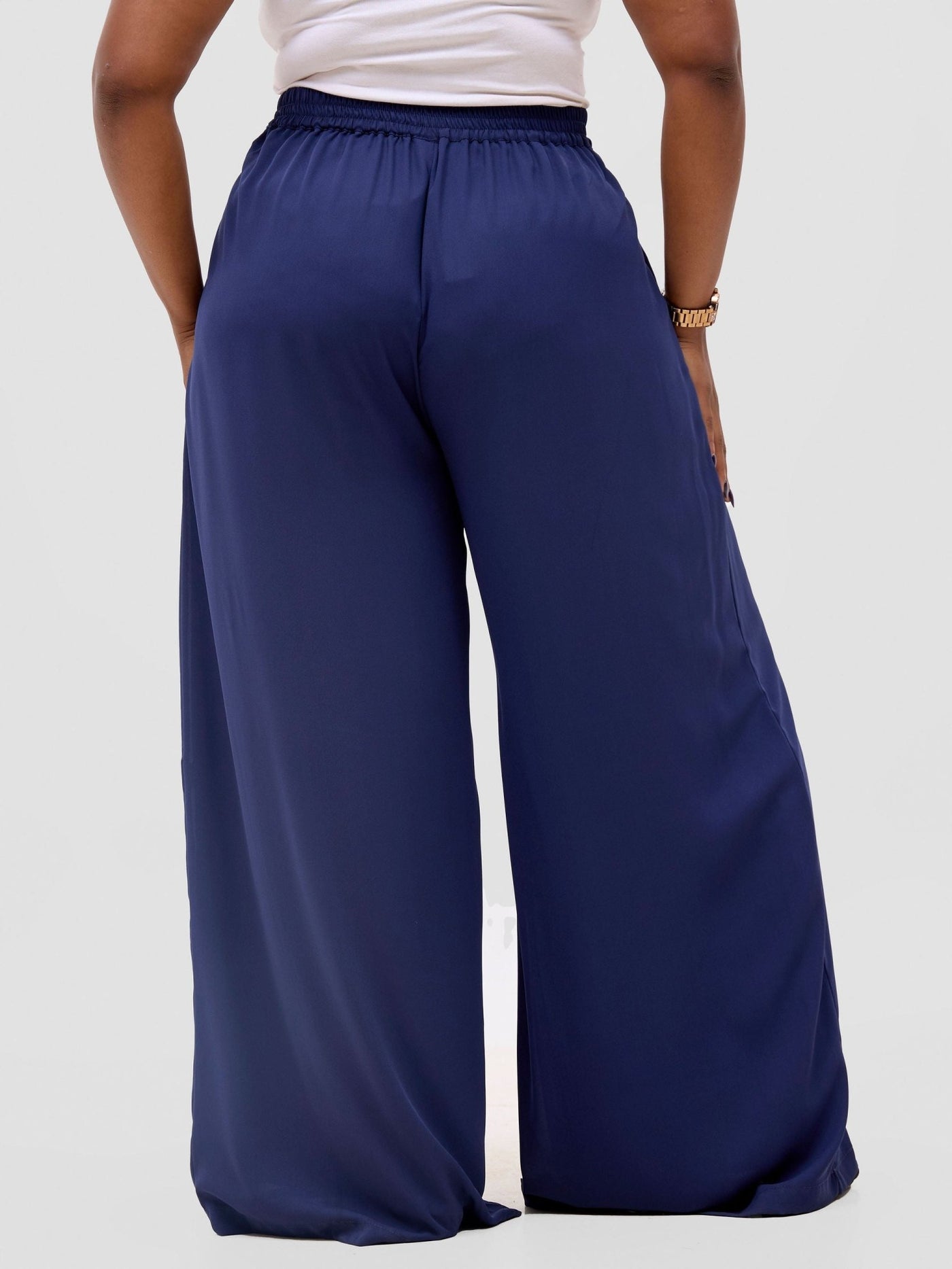 Vivo Meli Chiffon Pants - Navy Blue - Shopzetu