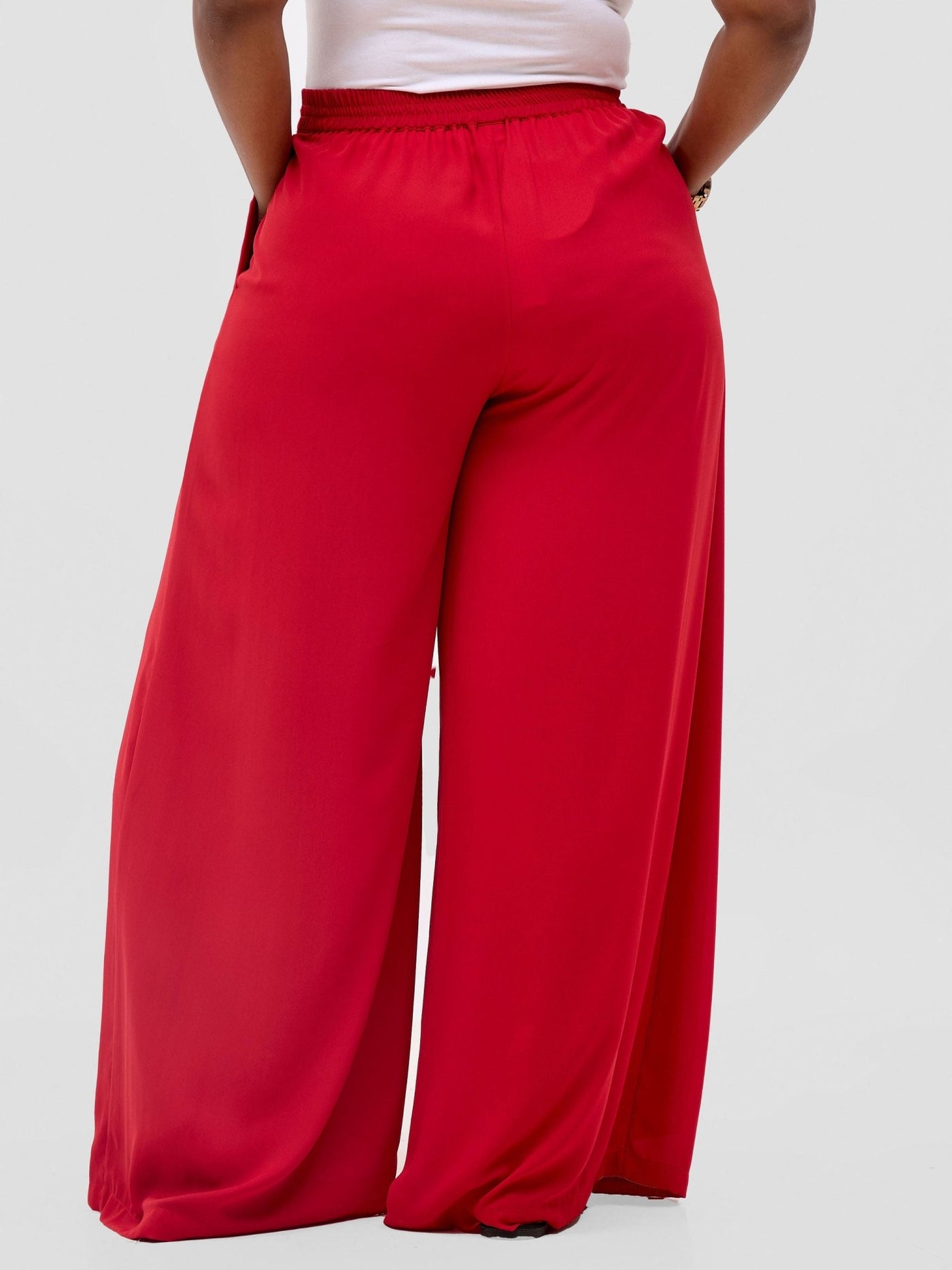 Vivo Meli Chiffon Pants - Red - Shopzetu