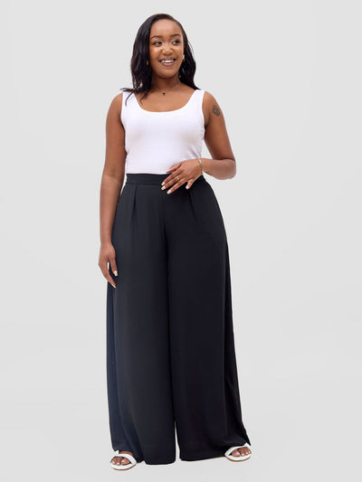 Vivo Meli Chiffon Pants - Black - Shopzetu