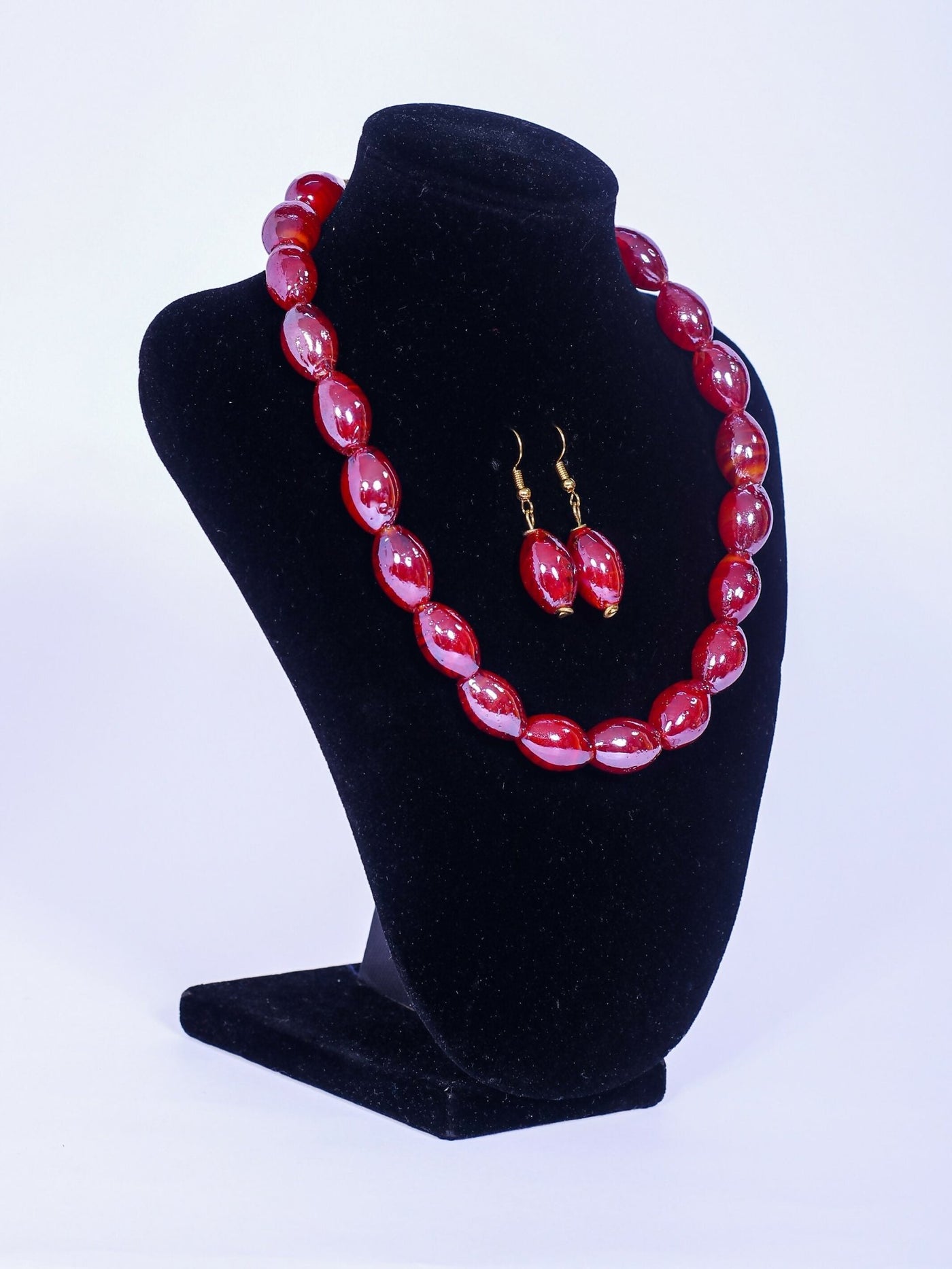 Klewisia Closet Shiny Pearls Necklace - Red - Shopzetu