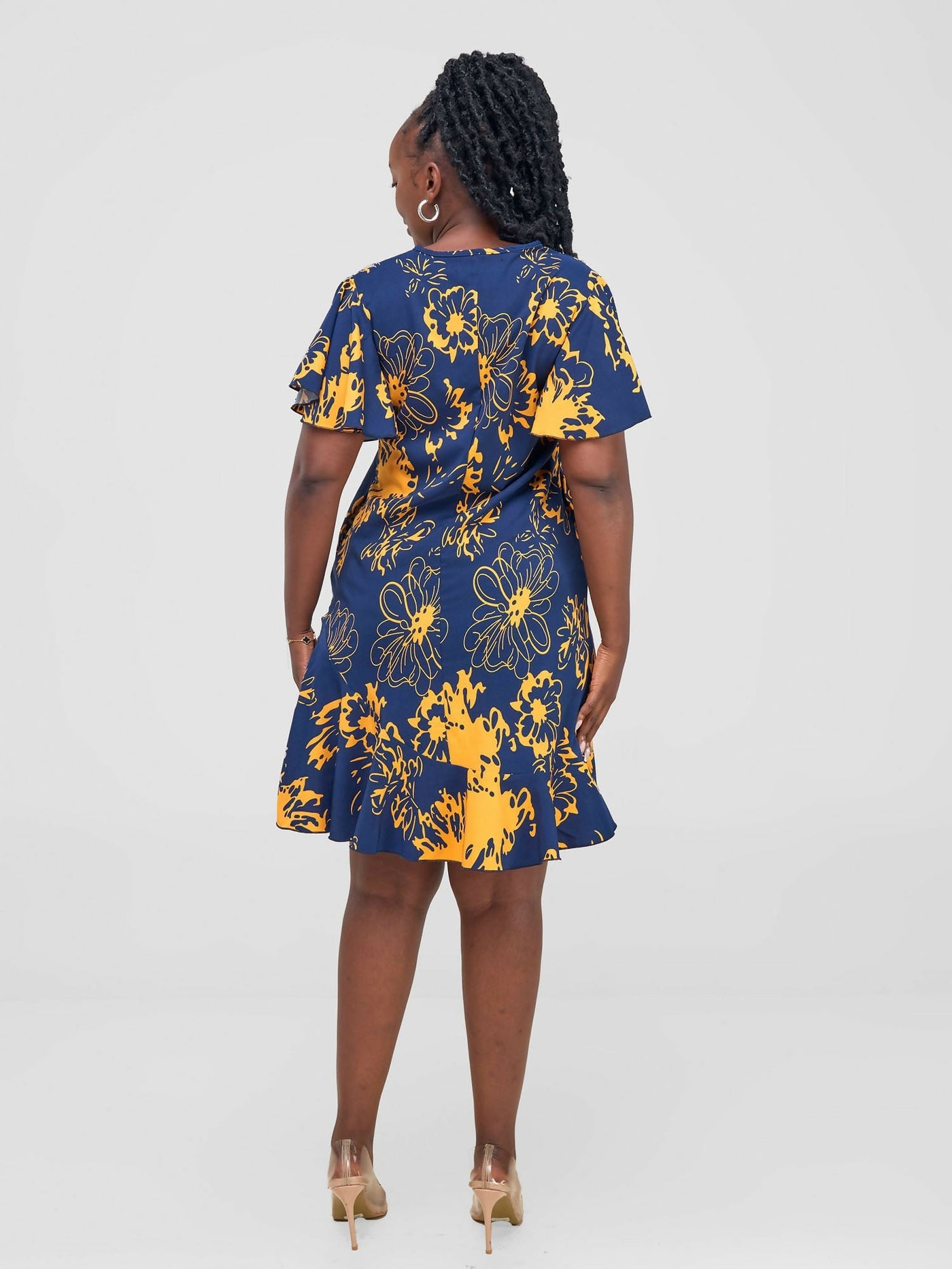 Salok Havilah Wear Zana Shift Dress - Mustard Print - Shopzetu