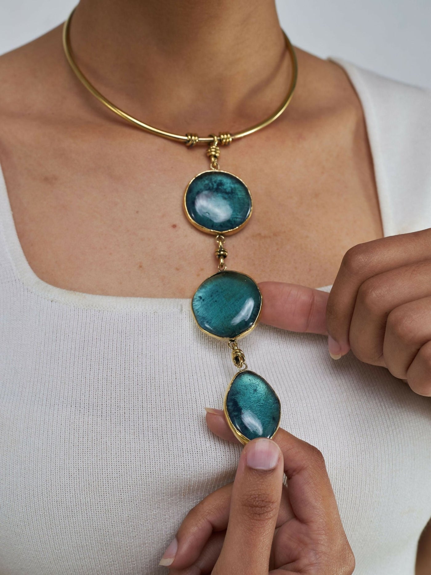 Kijivu Creatives Koroba Necklace - Green / Blue - Shopzetu