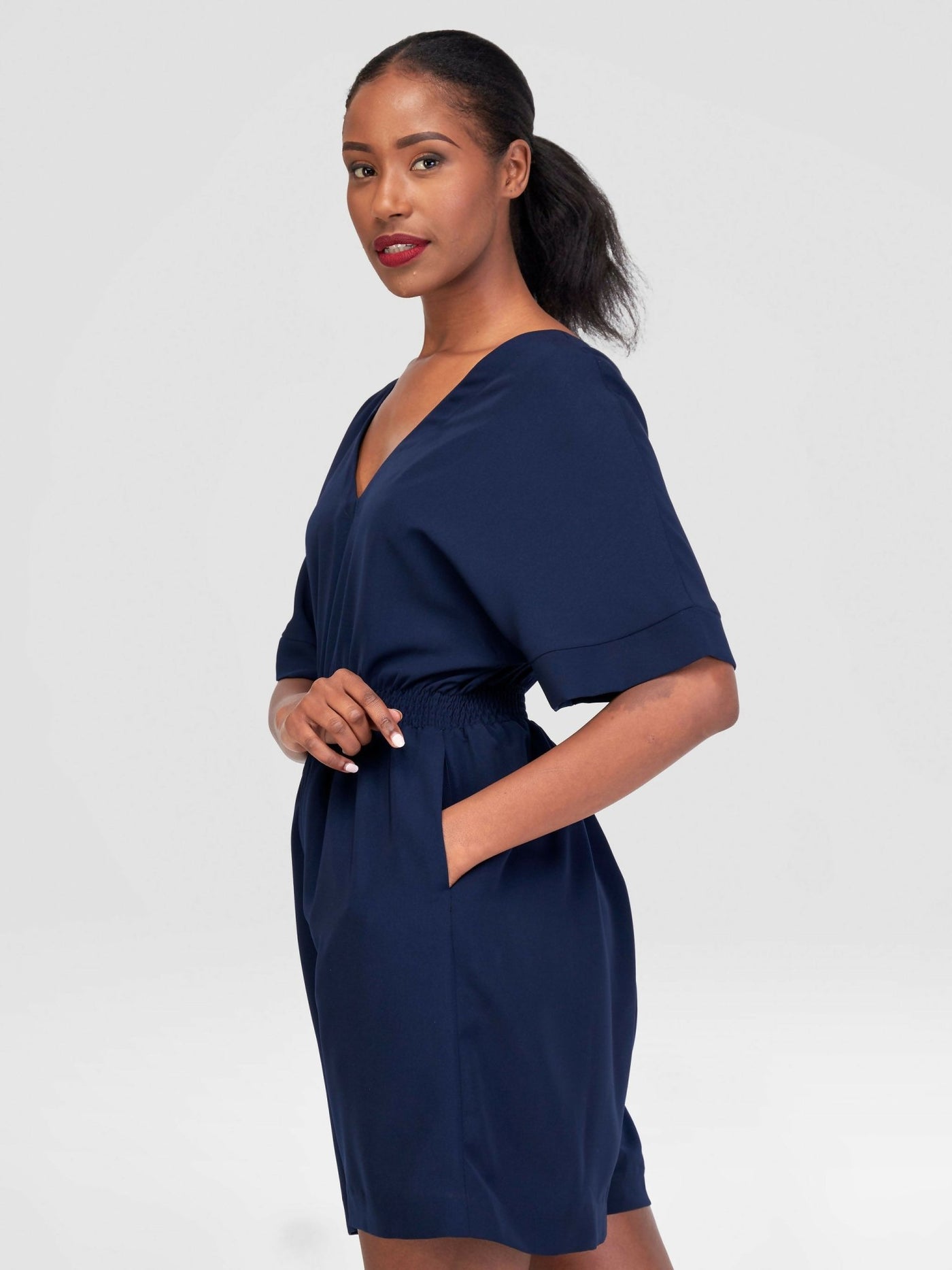 Purple Thread Rossa Romper - Navy Blue - Shopzetu