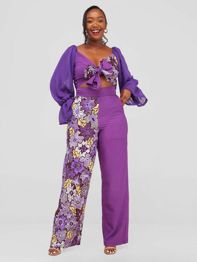 Nefpatra Africa Ankara Barbie Jumpsuit - Purple - Shopzetu