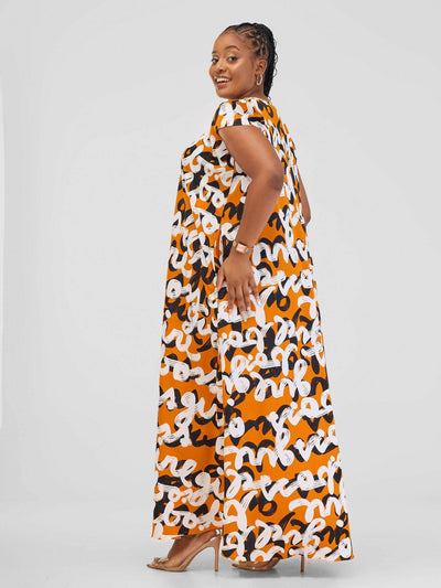 Phyls Collections Ndanu Dress - Yellow Print - Shopzetu