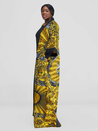 Simbaress Njano Long Kimono - Yellow / Black - Shopzetu