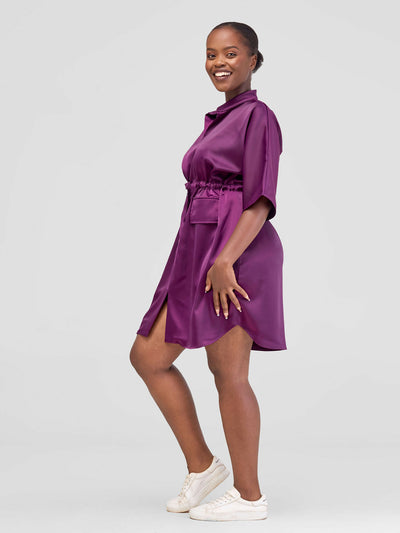 Elsie Glamour Eleanor Dress - Purple - Shopzetu