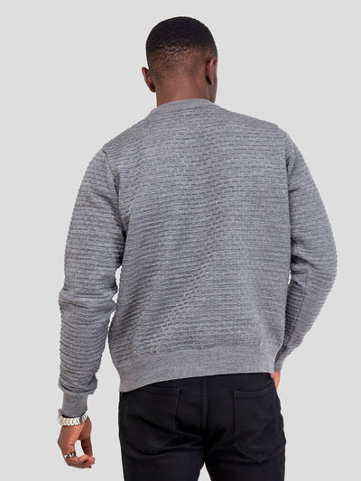 Anel's Knitwear Zetu Men's Round Neck Sweater - Grey