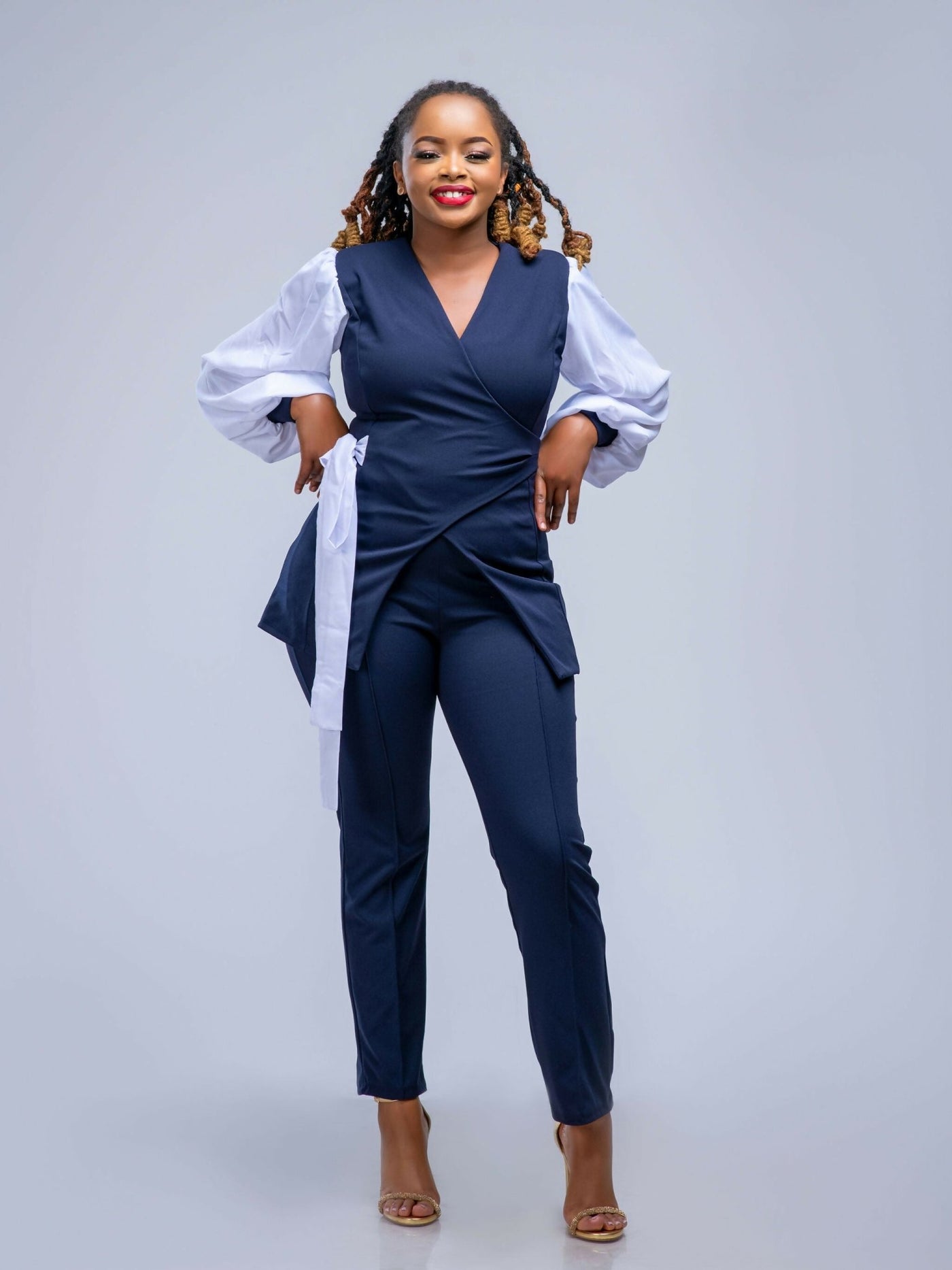 Plainchic Issabella Suit Set - Navy Blue - Shopzetu