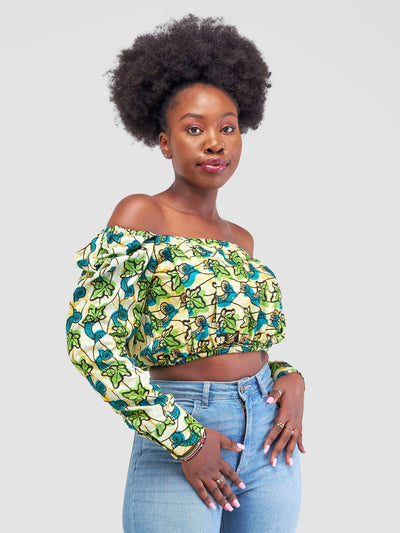 Tayari Fashion House Leaf Tayari Crop Top - Green - Shopzetu