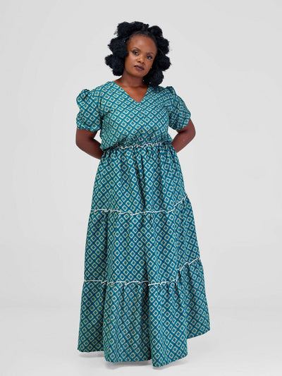 Afafla Lola Antilles Dress - Green - Shopzetu