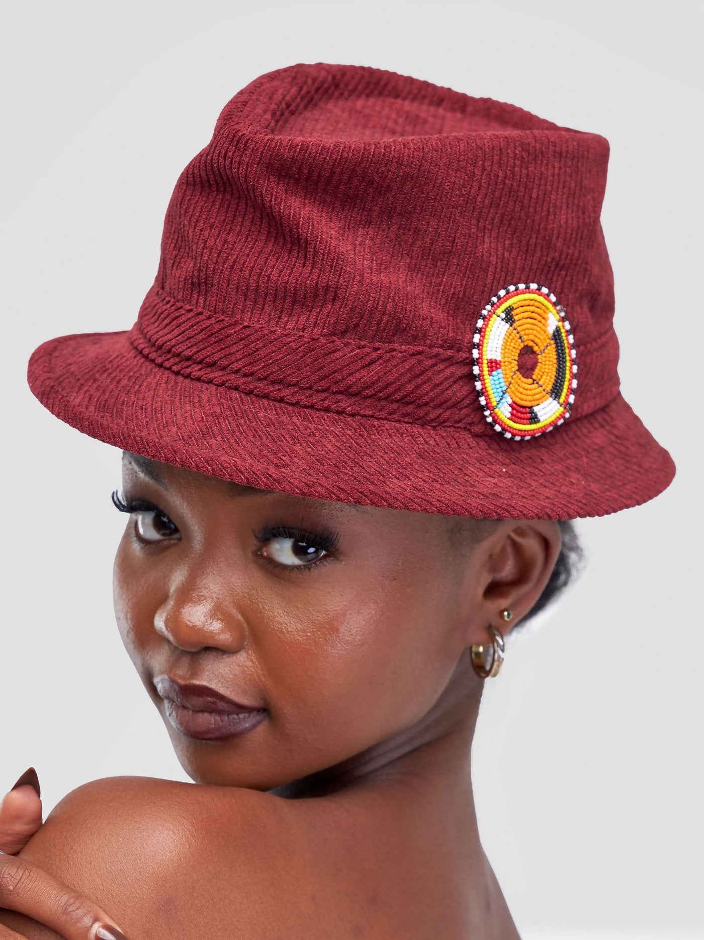 Umbo Collections Panama Fedora Hat - Maroon