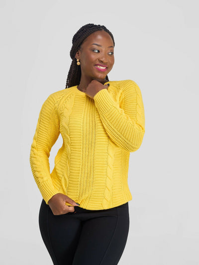 Stylish Sisters Fancy Sweater Top - Yellow - Shopzetu