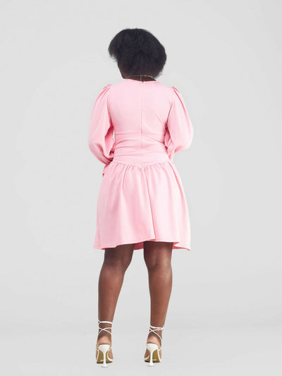 Vuli Closet Skater Dress - Pink - Shopzetu