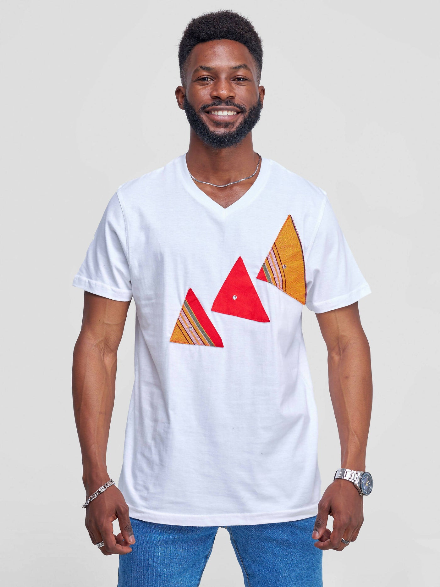 Vazi Afriq Unisex Cotton Jersey T- Shirt - White