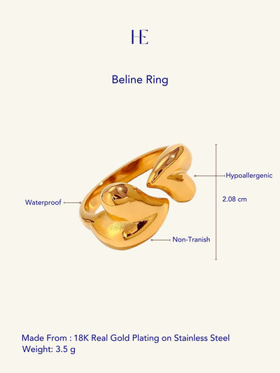 Her Essence Beline Waterproof Ring - Gold - Shopzetu